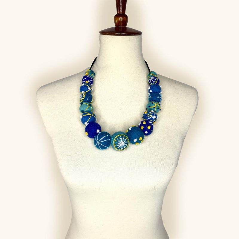 Felt Necklace-Blues FNBU2000